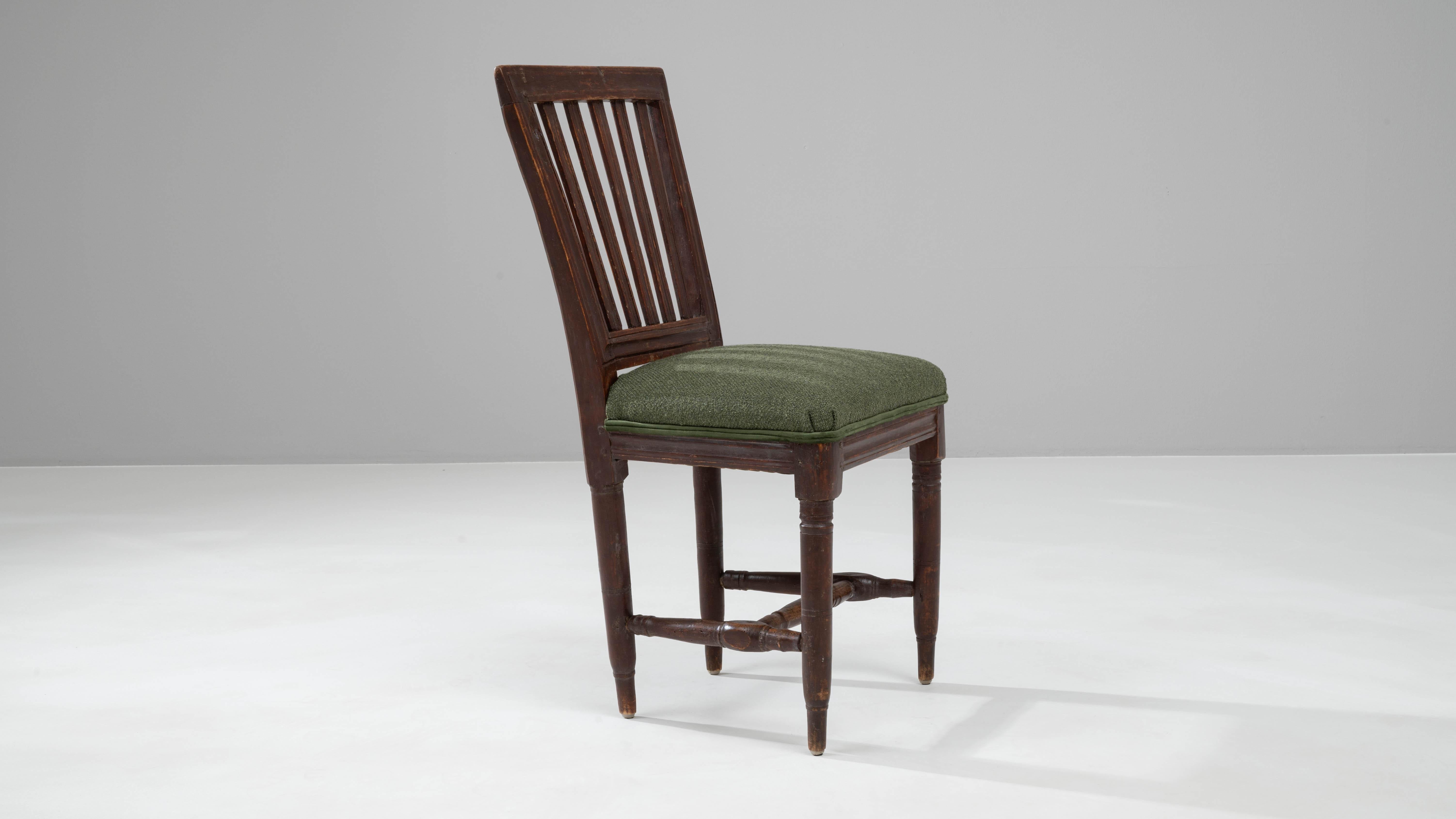 19th Century French Wooden Chair With Upholstered Seat For Sale 6