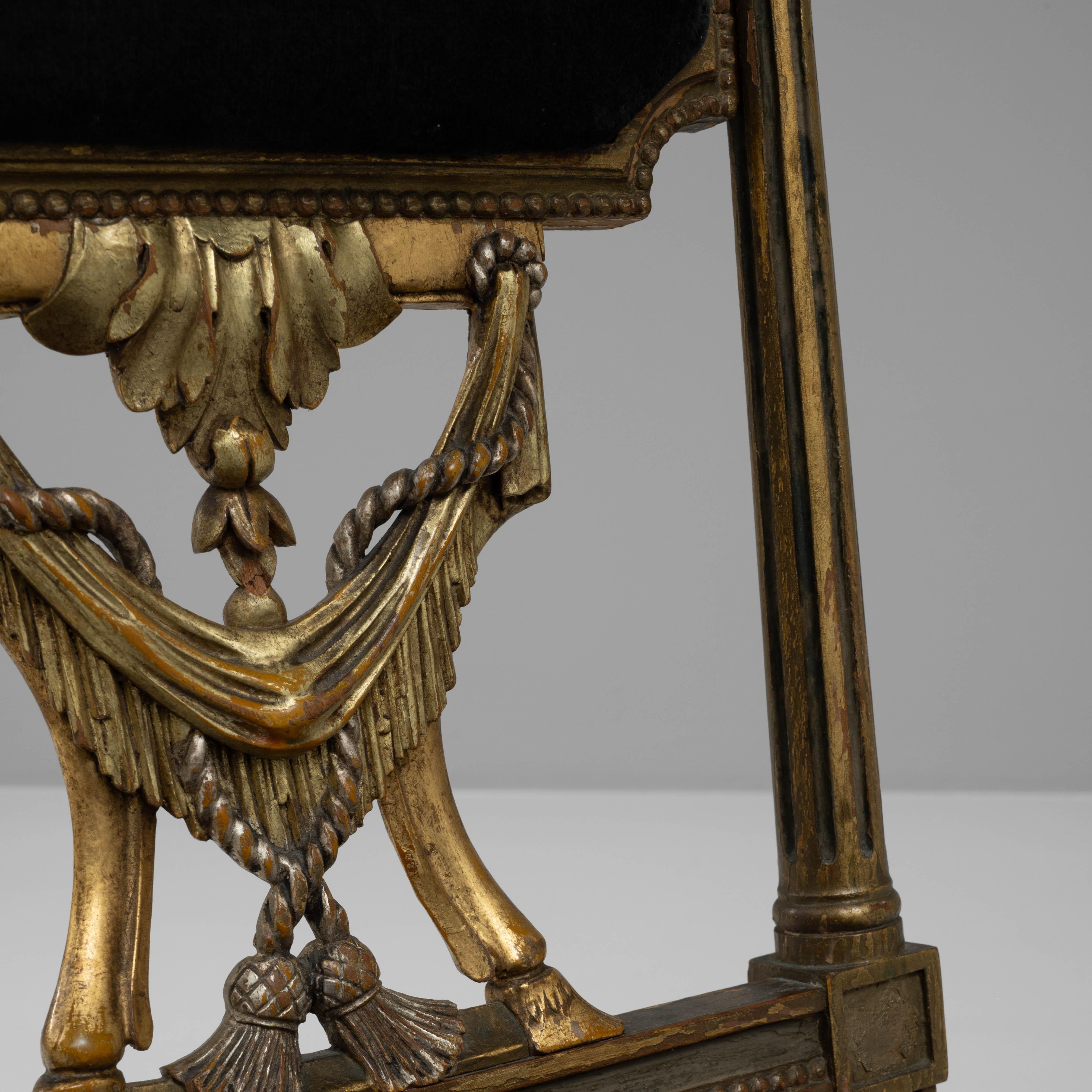 Chaise française du 19ème siècle avec assise tapissée en vente 5