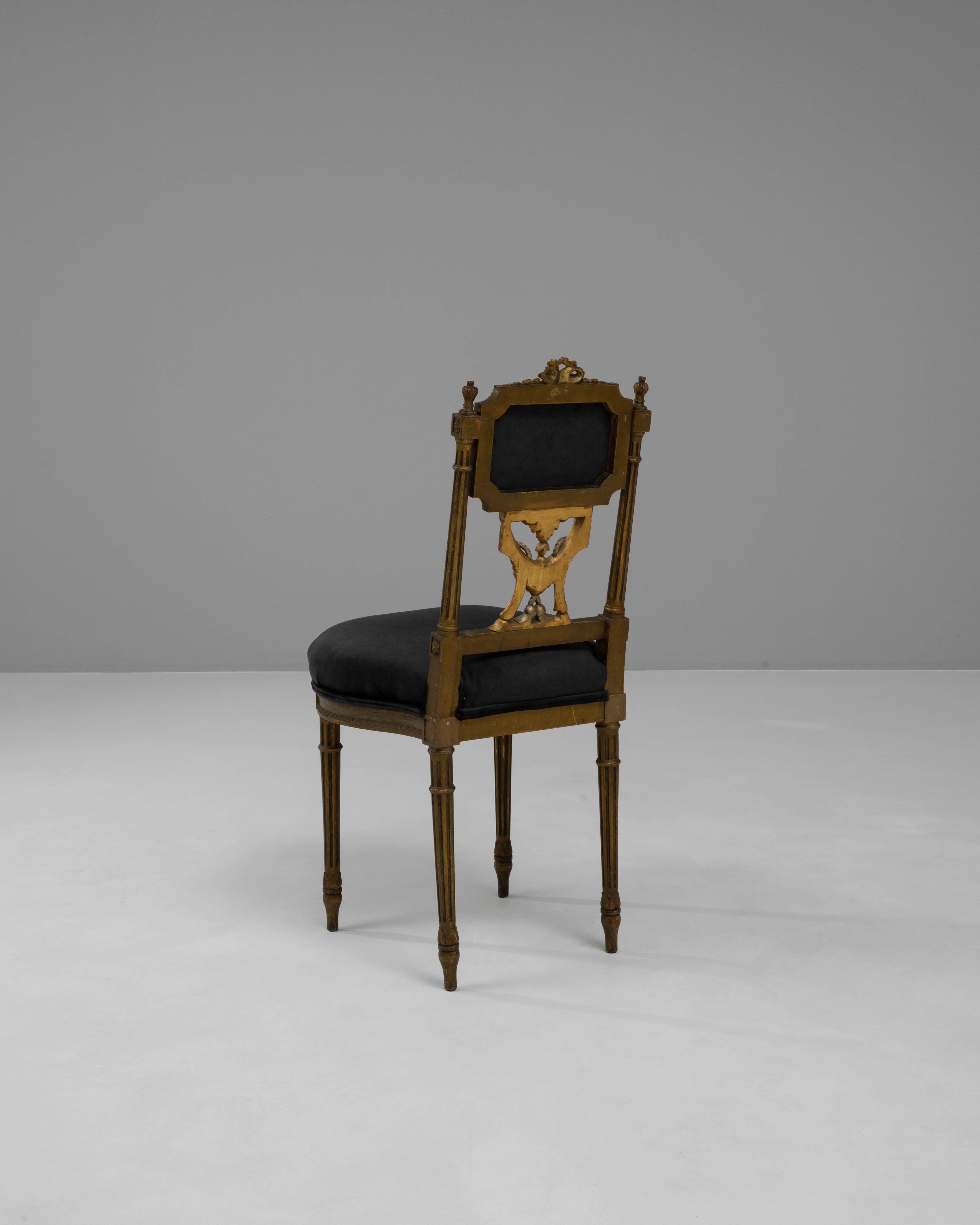 19th Century French Wooden Chair With Upholstered Seat For Sale 3