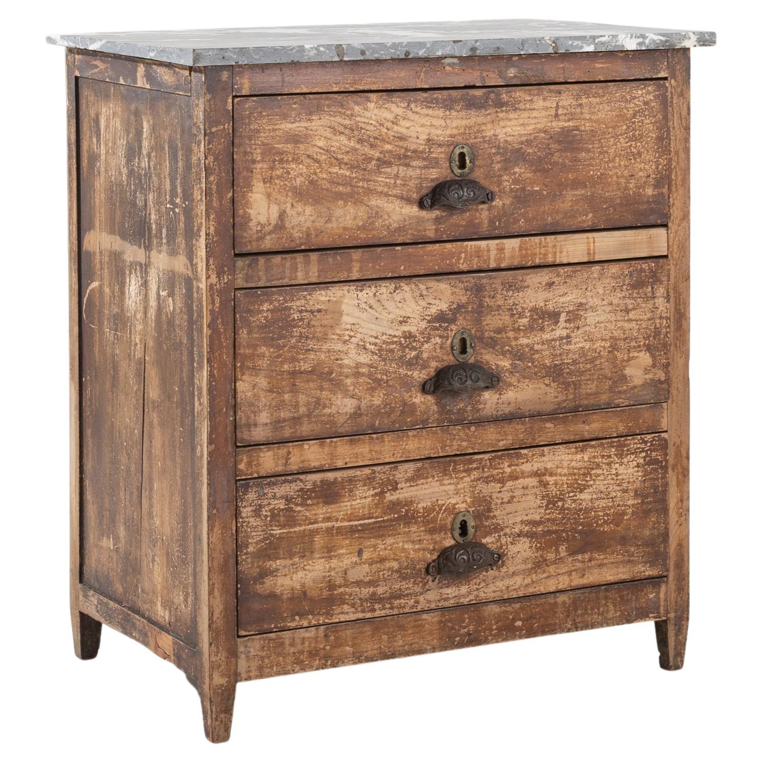 19th Century French Wooden Chest of Drawers For Sale