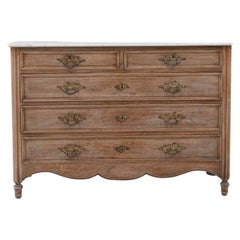 Used 19th Century French Wooden Chest Of Drawers With Marble Top