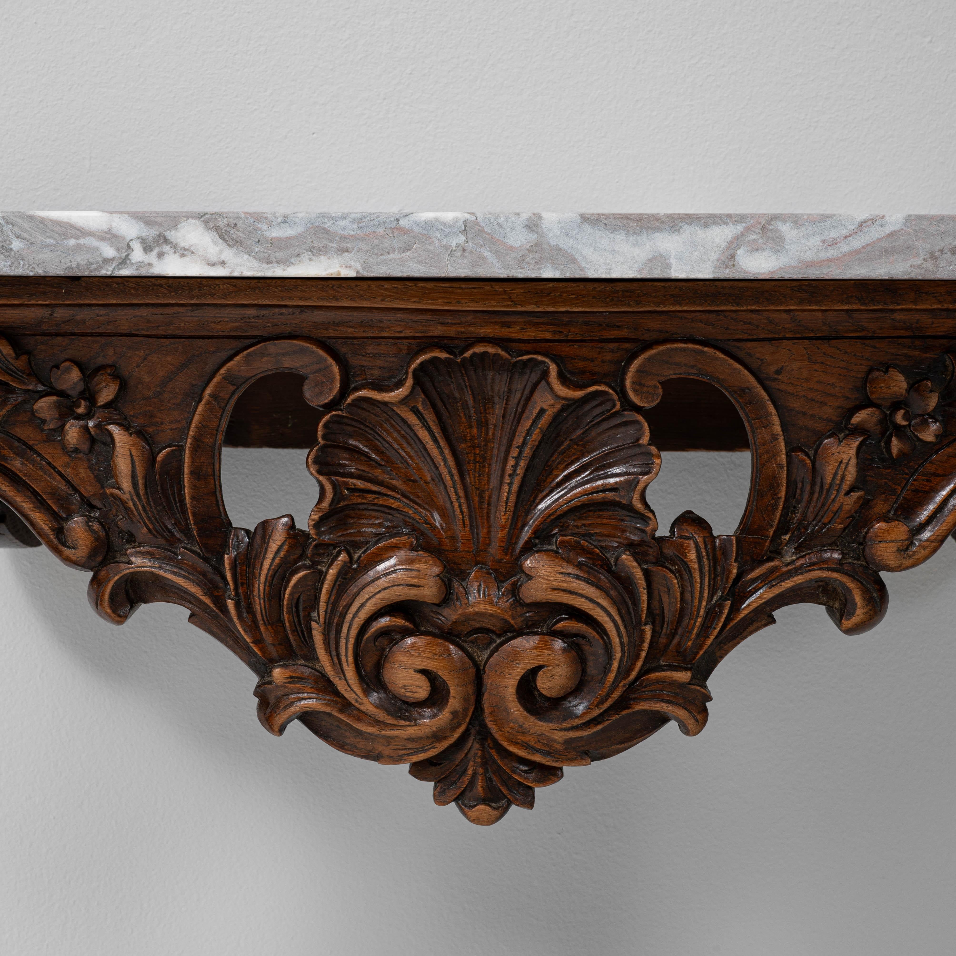 19th Century French Wooden Console Table With Marble Top en vente 4