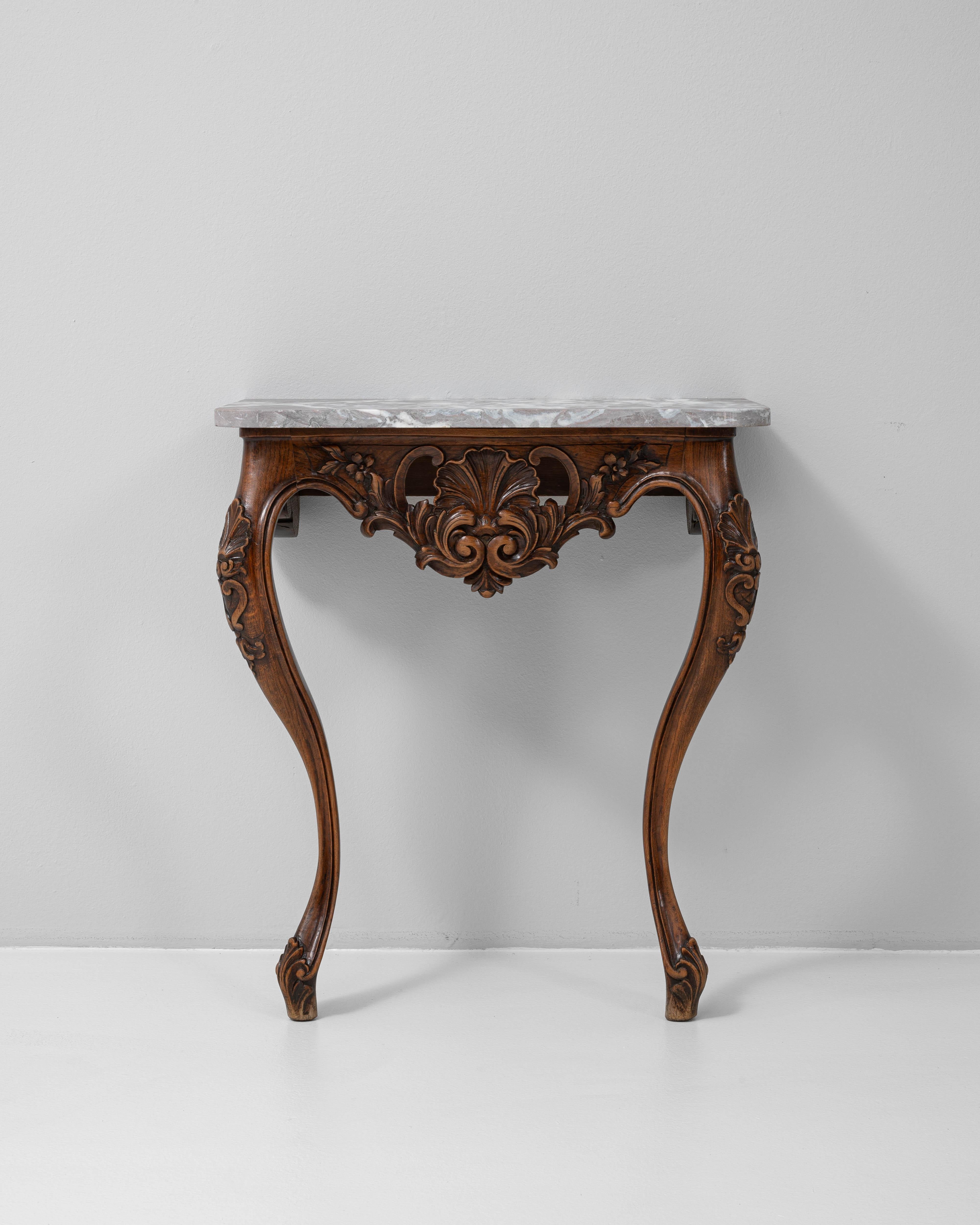 19th Century French Wooden Console Table With Marble Top en vente 1