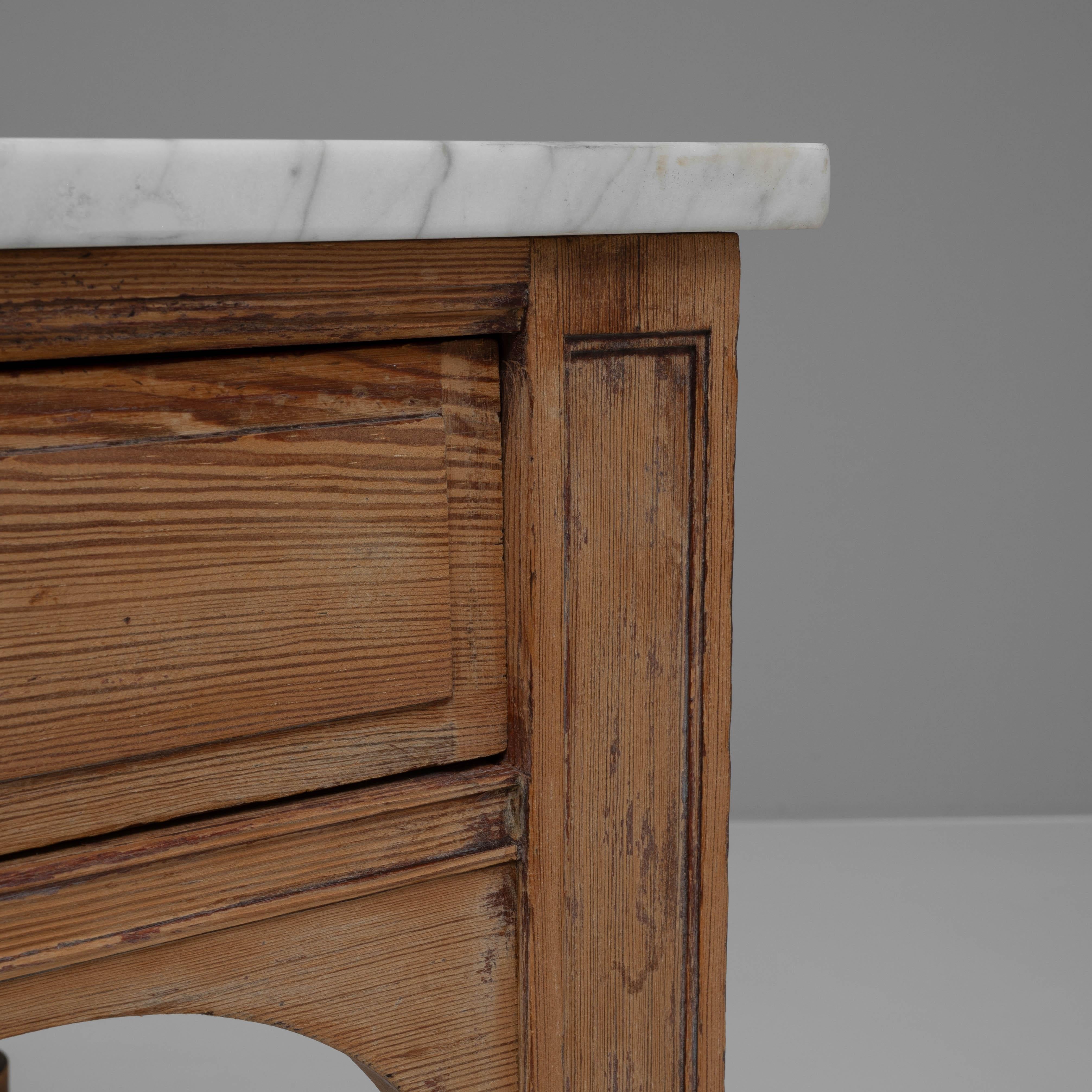 Table console française du 19ème siècle avec plateau en marbre 3