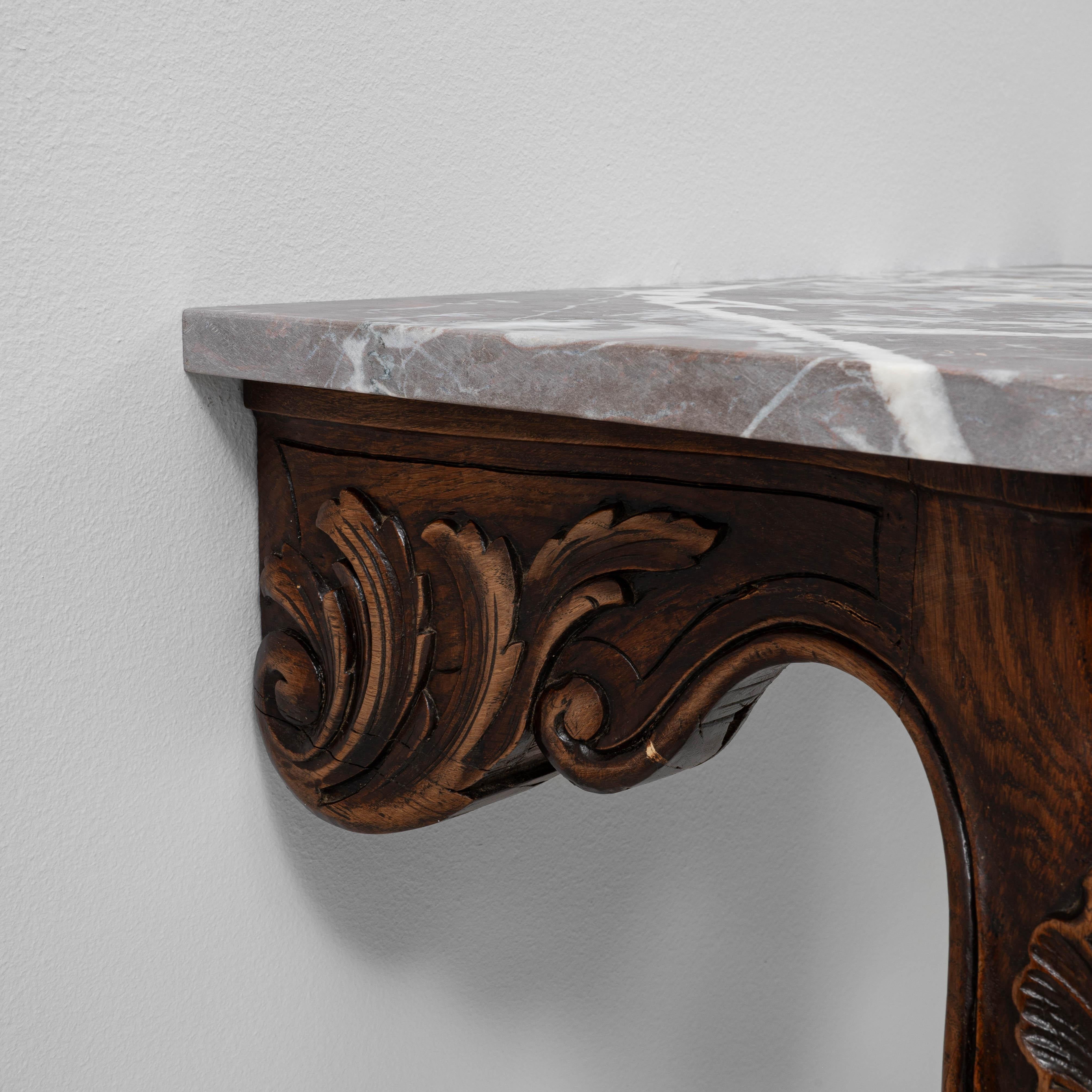 19th Century French Wooden Console Table With Marble Top en vente 3