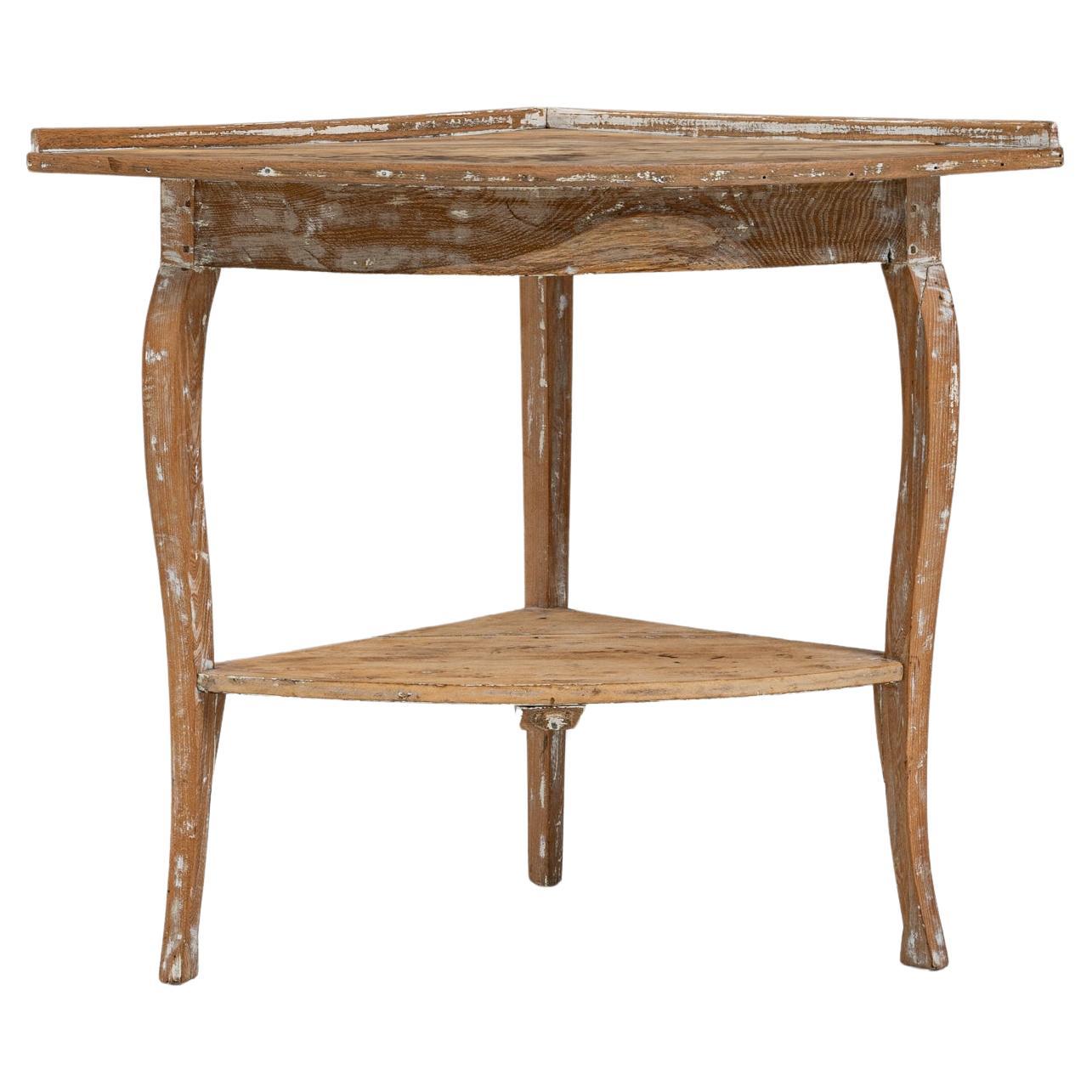 19th Century French Wooden Corner Side Table