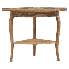 19th Century French Wooden Corner Side Table
