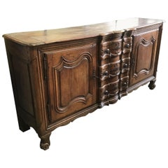 Antique 19th Century French Wooden Cupboard with Drawers and Shutters, 1890s