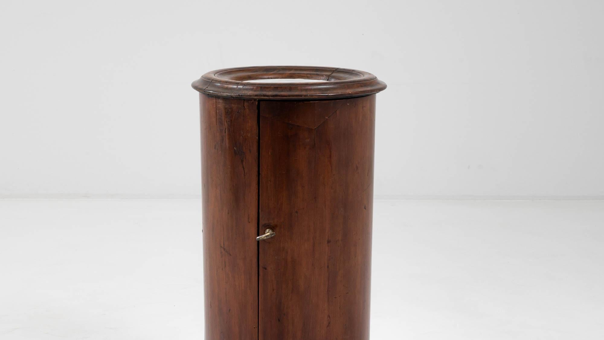 19th Century French Wooden Cylindrical Pedestal Cabinet  4