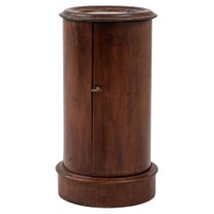 Antique 19th Century French Wooden Cylindrical Pedestal Cabinet 