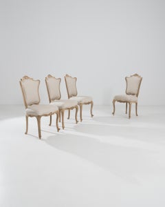 19th Century French Wooden Dining Chairs, Set of Four