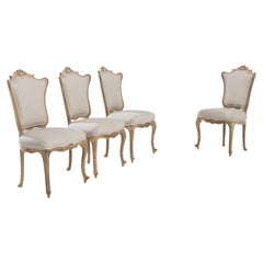 19th Century French Wooden Dining Chairs, Set of Four
