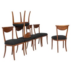 Used 19th Century French Wooden Dining Chairs With Upholstered Seats, Set of 6