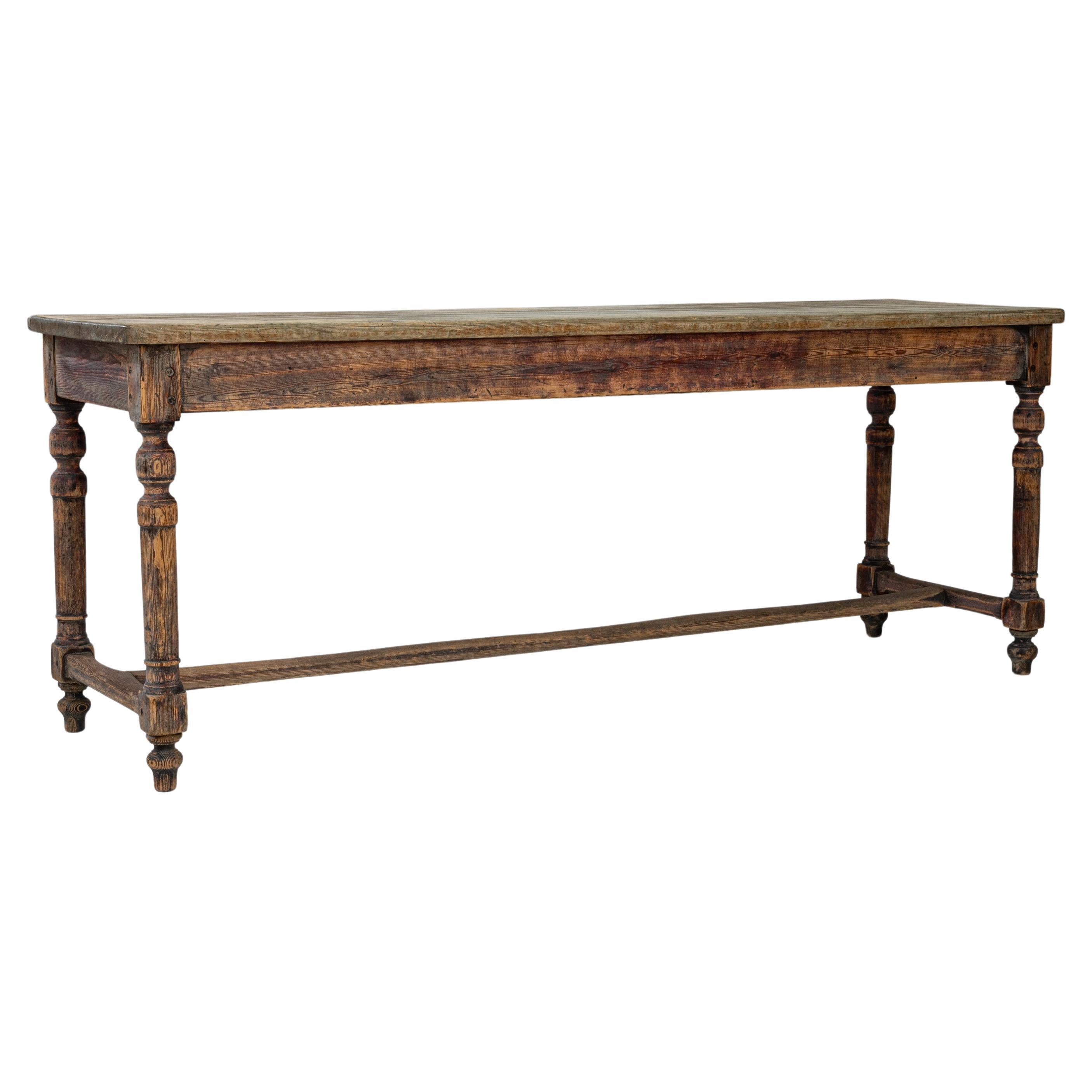 19th Century French Wooden Dining Table For Sale