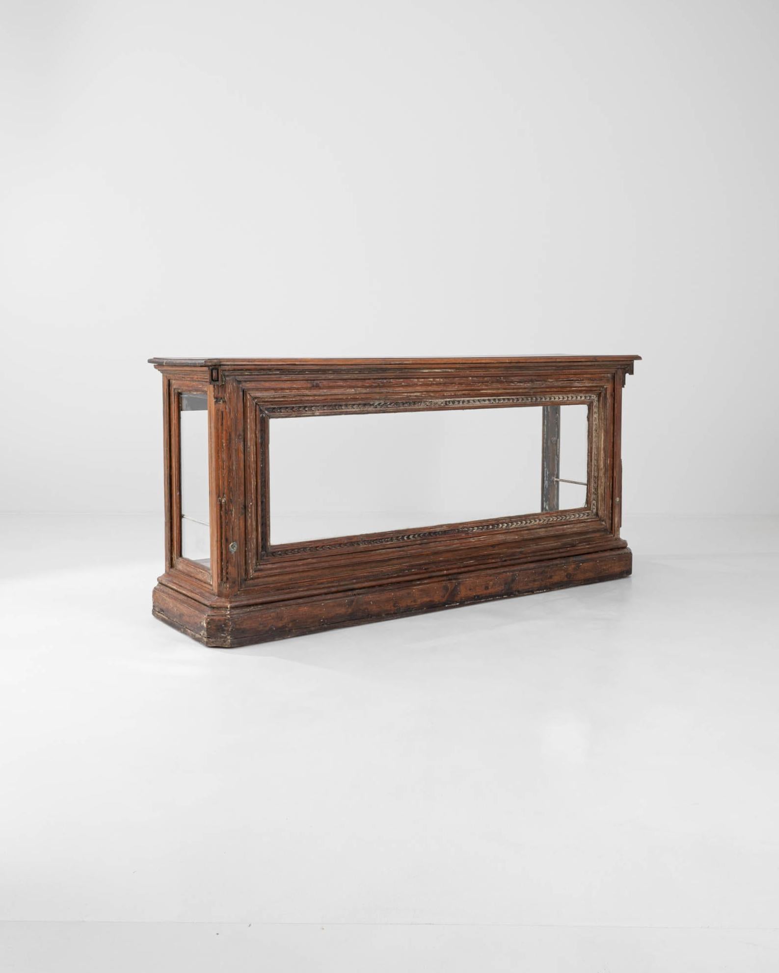 19th Century French Wooden Display Counter In Good Condition In High Point, NC