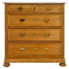 19th Century French Wooden Dresser with Marble Top