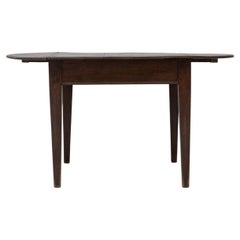 19th Century French Wooden Drop Leaf Table In Original Patina
