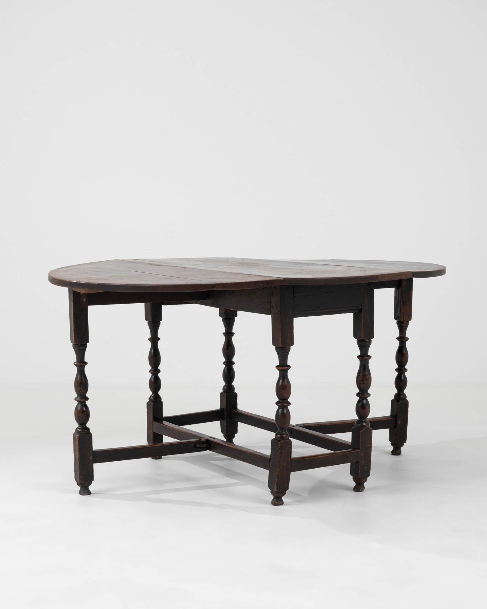 19th Century French Wooden Drop Leaf Table With Original Patina 3