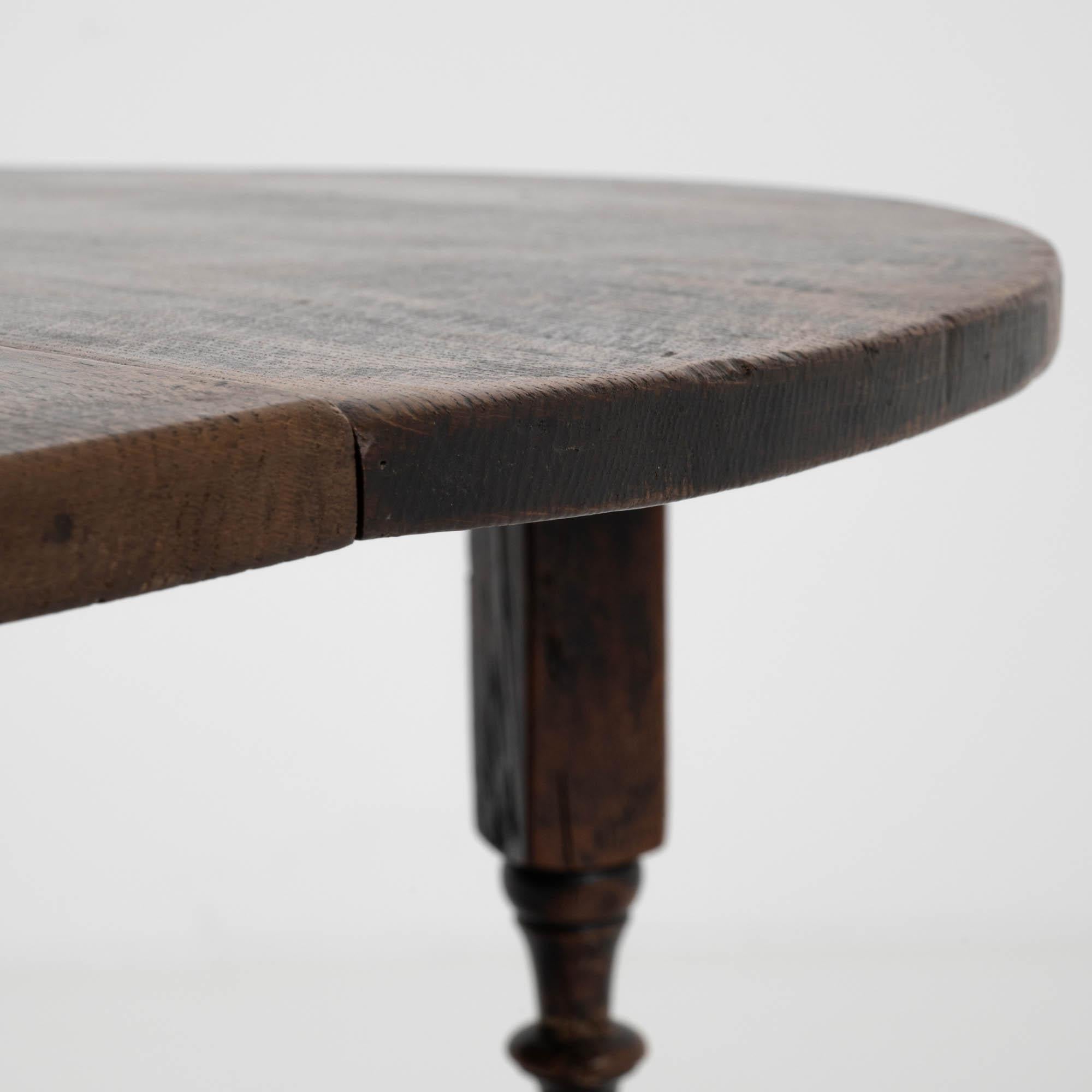 19th Century French Wooden Drop Leaf Table With Original Patina 6