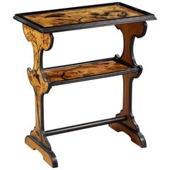 Tavolino francese del XIX secolo in legno con intarsio inciso in stile Nancy