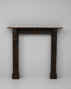 19th Century Hand-Carved French Wooden Fireplace Mantel, Antique Charm