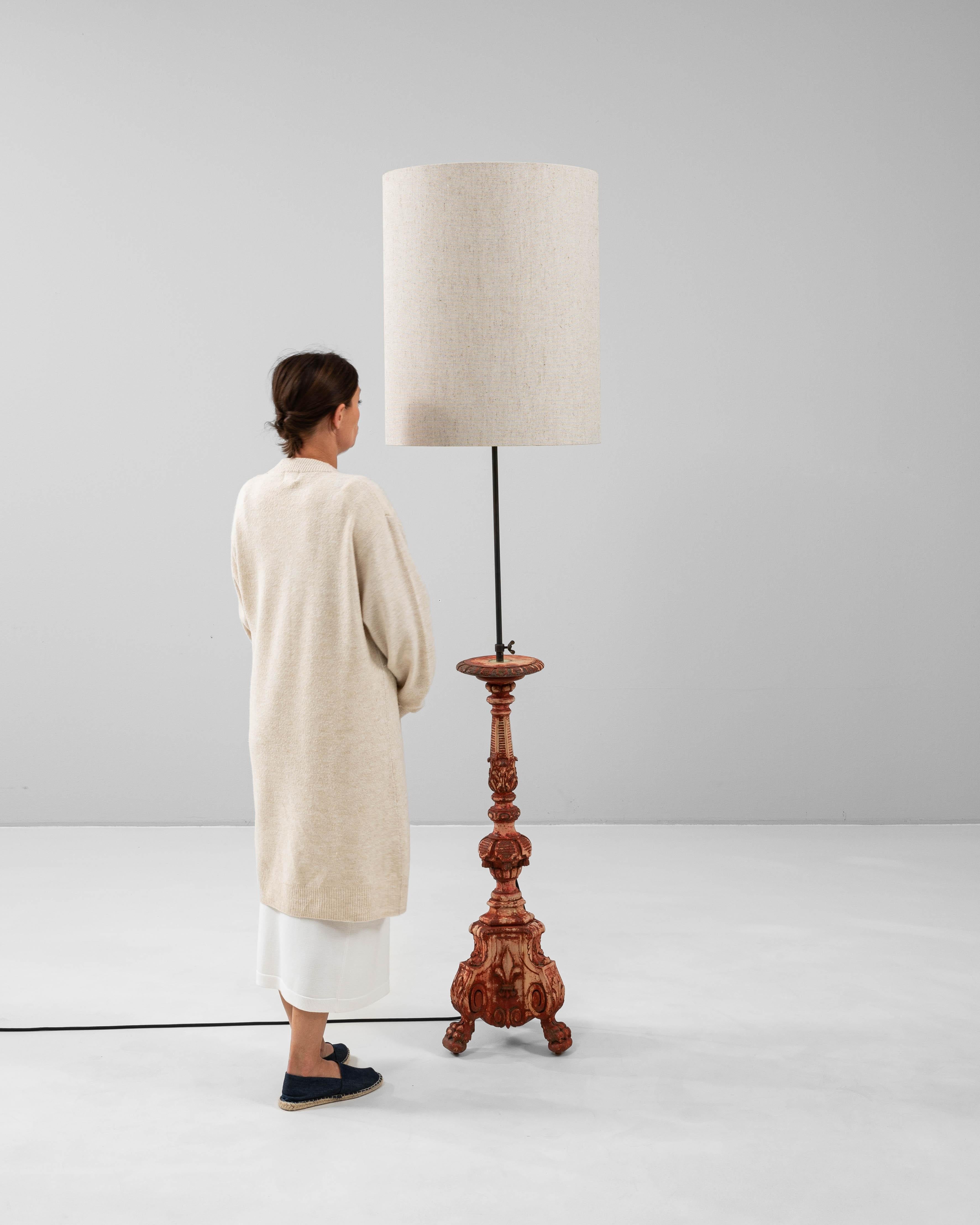 19th Century French Wooden Floor Lamp In Good Condition For Sale In High Point, NC