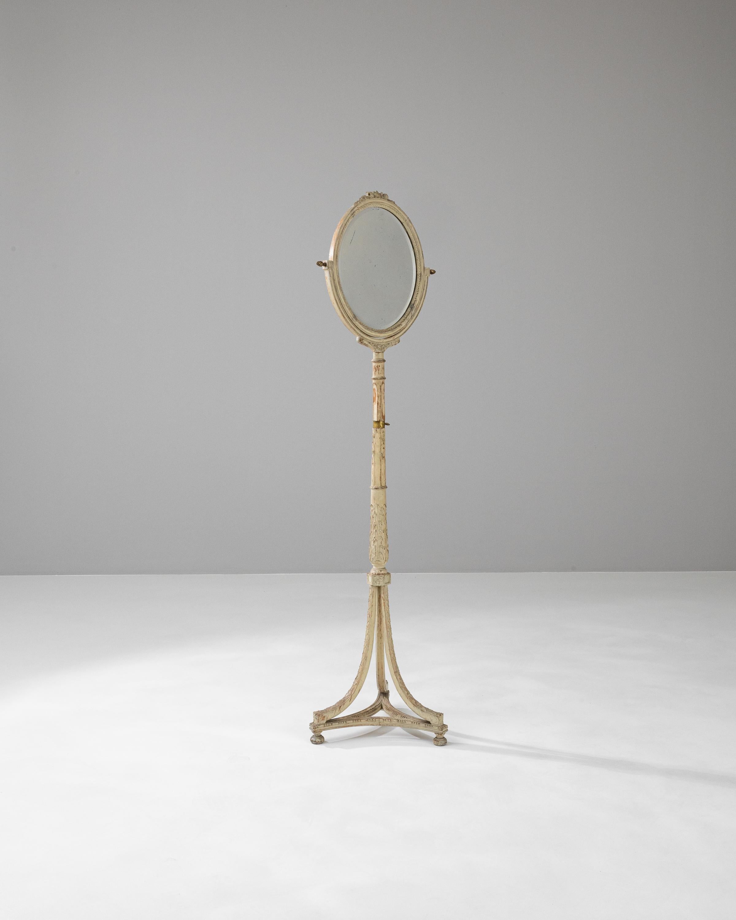 19th Century French Wooden Floor Mirror For Sale 1