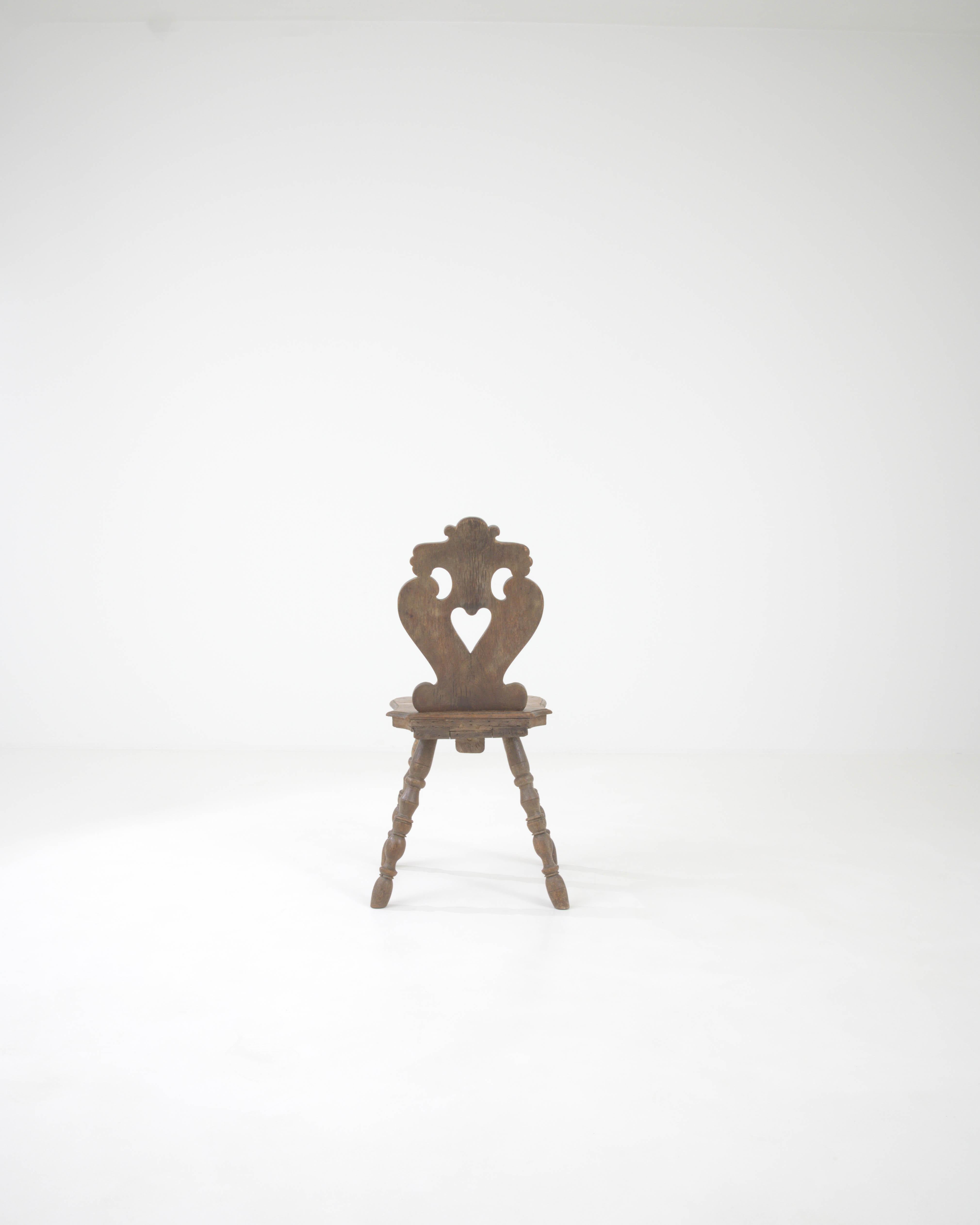 19th Century French Wooden Heart Chair 2
