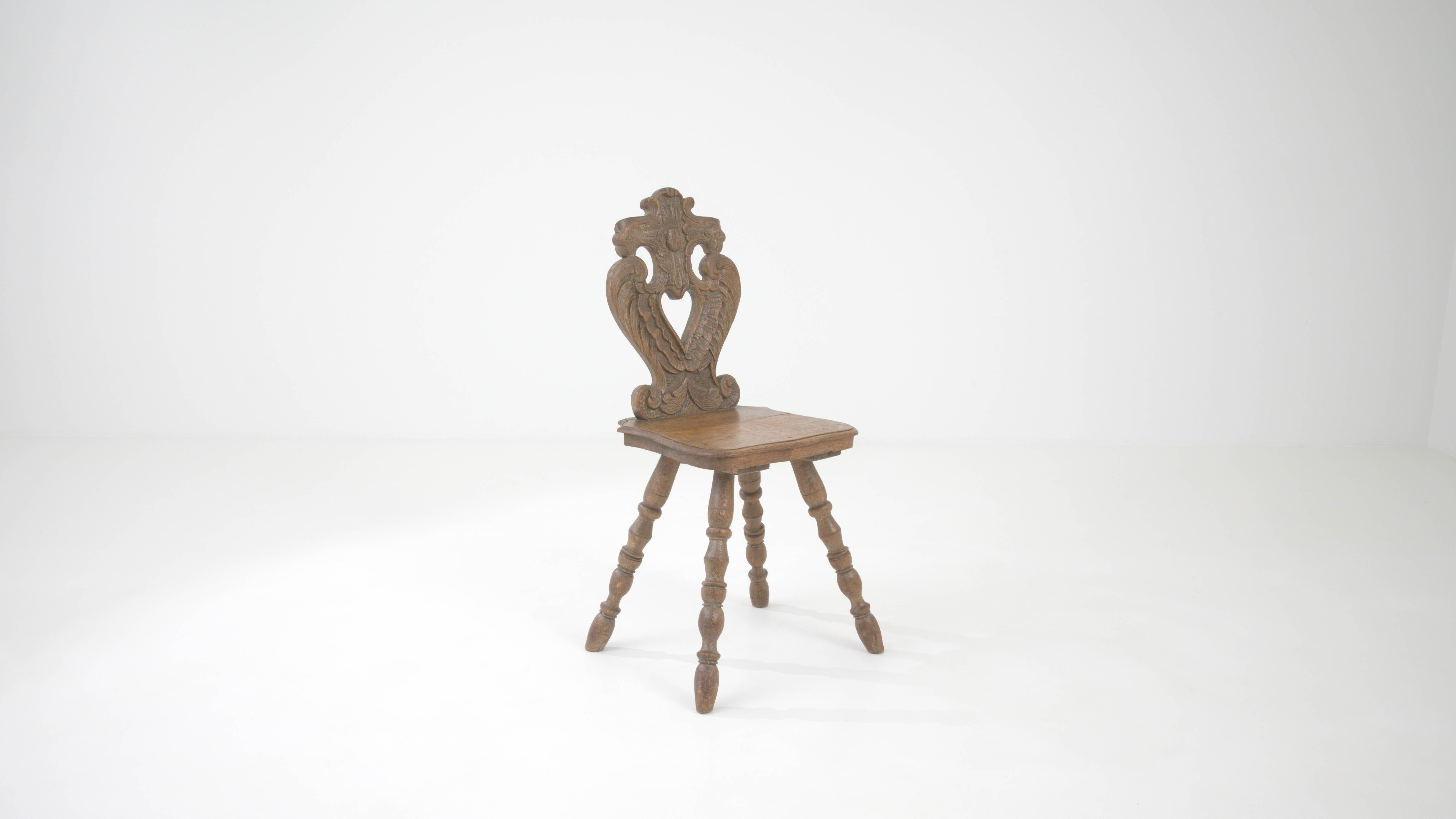 19th Century French Wooden Heart Chair 6
