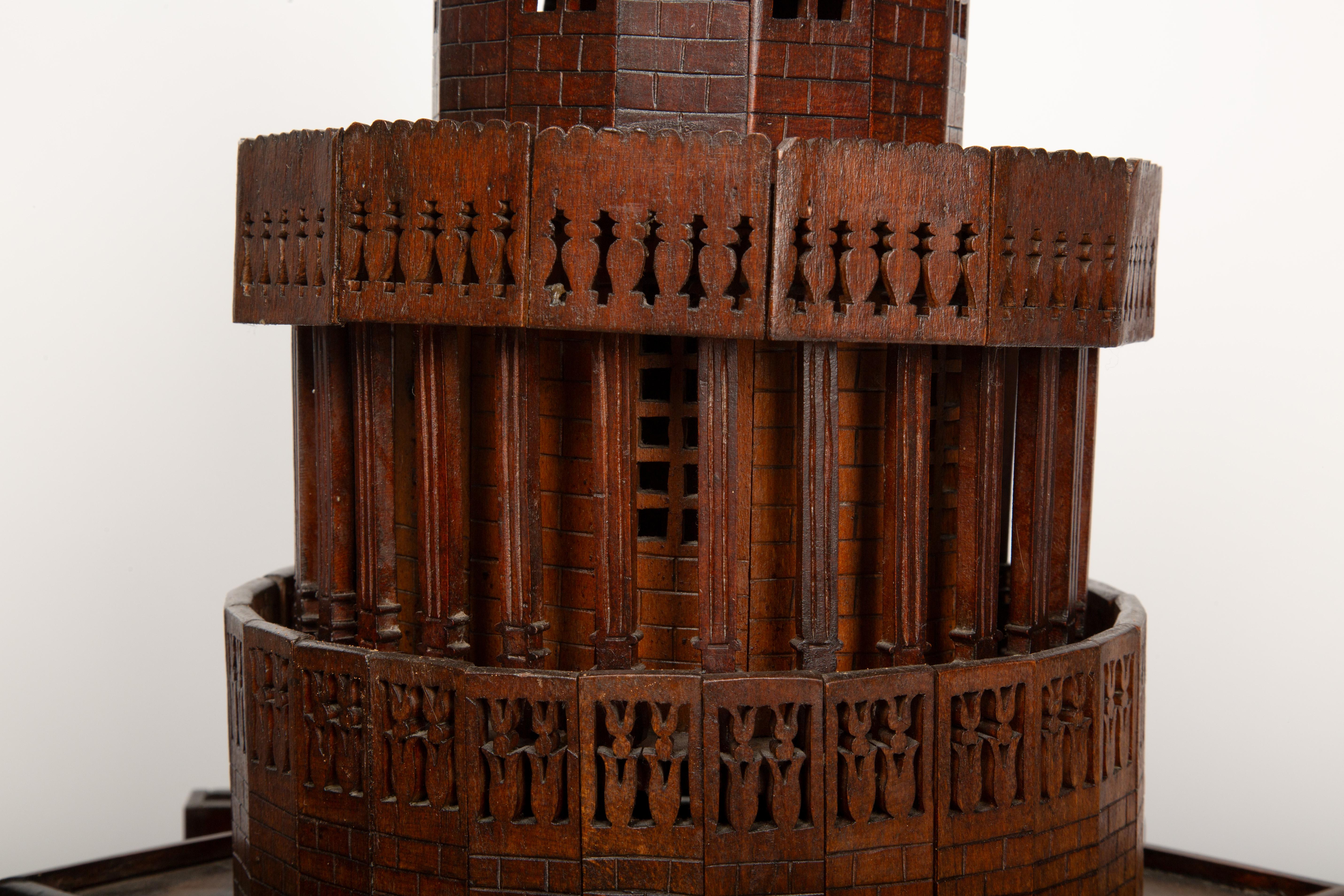 19th Century French Wooden Maquette/Model of the Pantheon with Napoleon I Figure For Sale 4