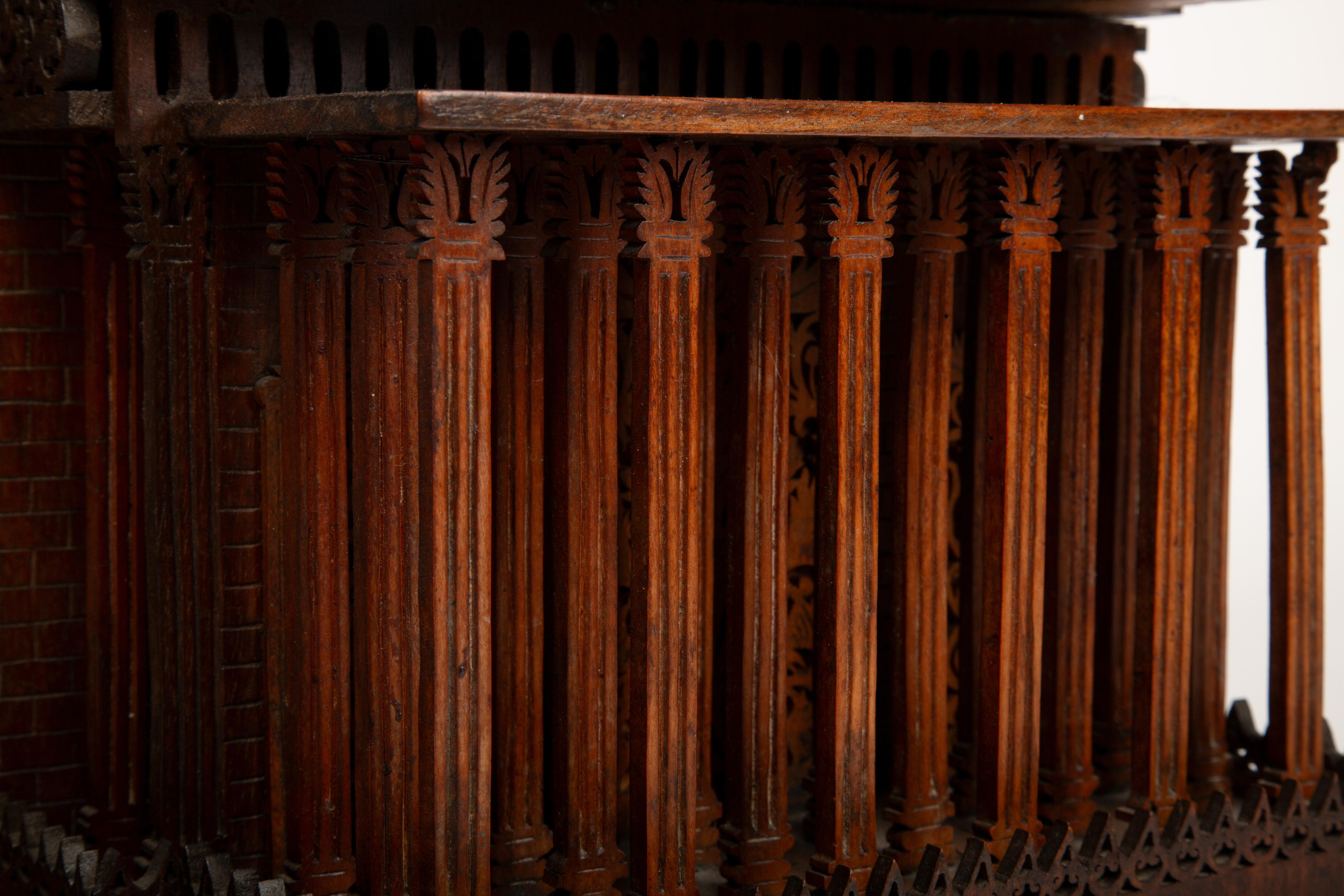 19th Century French Wooden Maquette/Model of the Pantheon with Napoleon I Figure For Sale 5