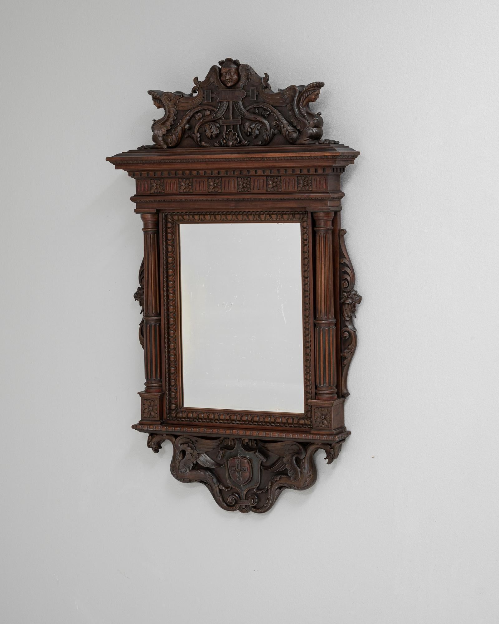 Specchio di legno francese del XIX secolo in vendita 1