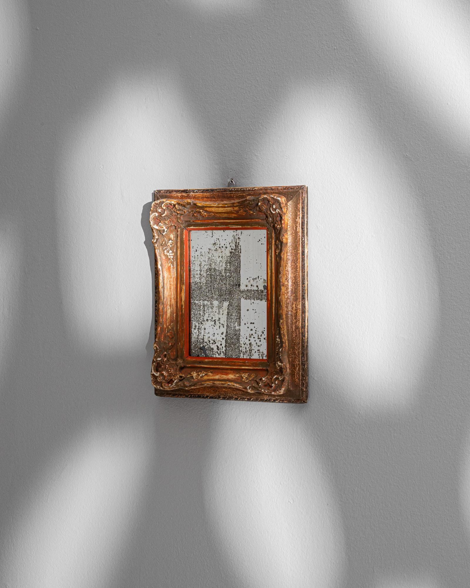 Französischer Holzspiegel aus dem 19. Jahrhundert im Angebot 4