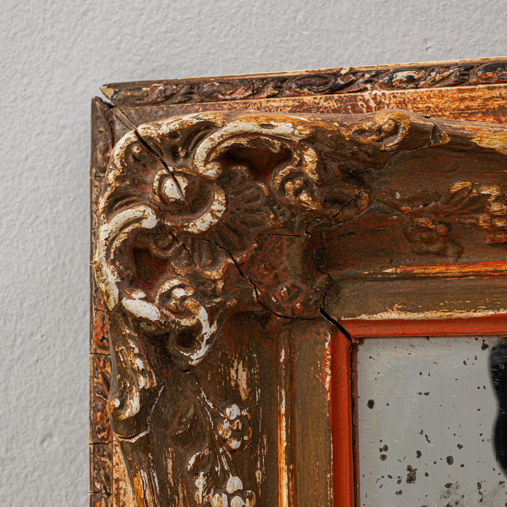 Französischer Holzspiegel aus dem 19. Jahrhundert im Angebot 6