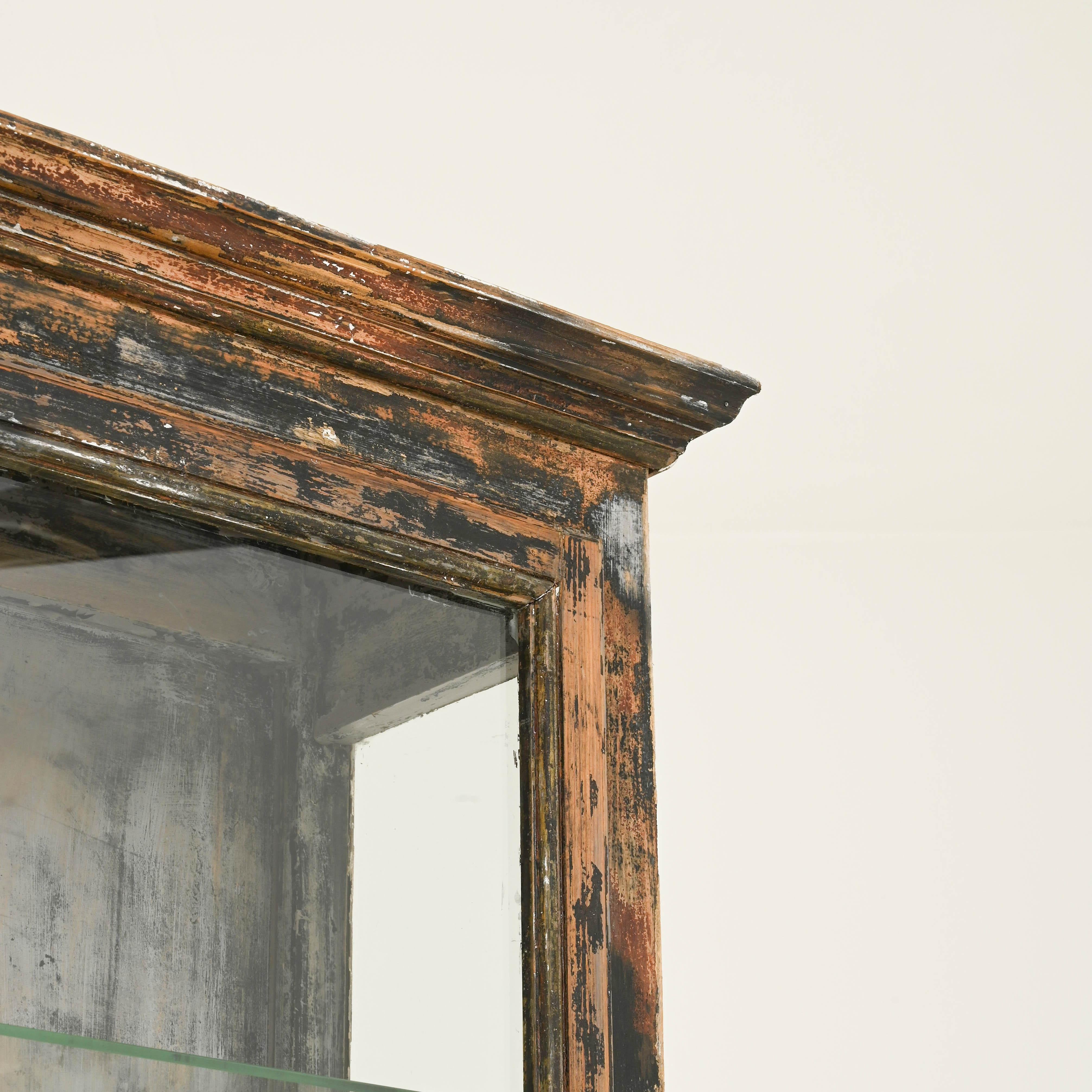 19th Century French Wooden Patinated Vitrine For Sale 7