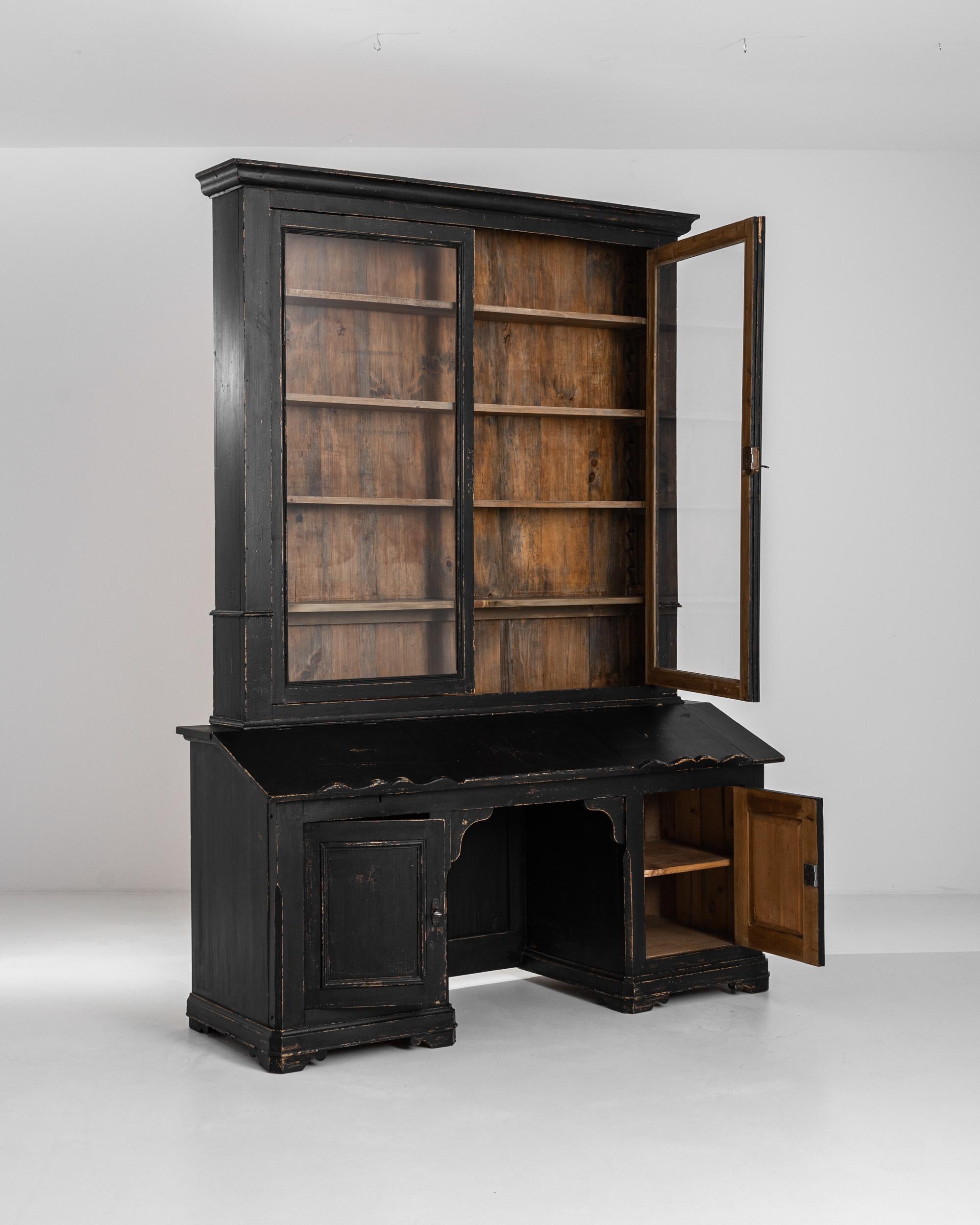 19th Century, French, Wooden Secretaire Vitrine For Sale 2