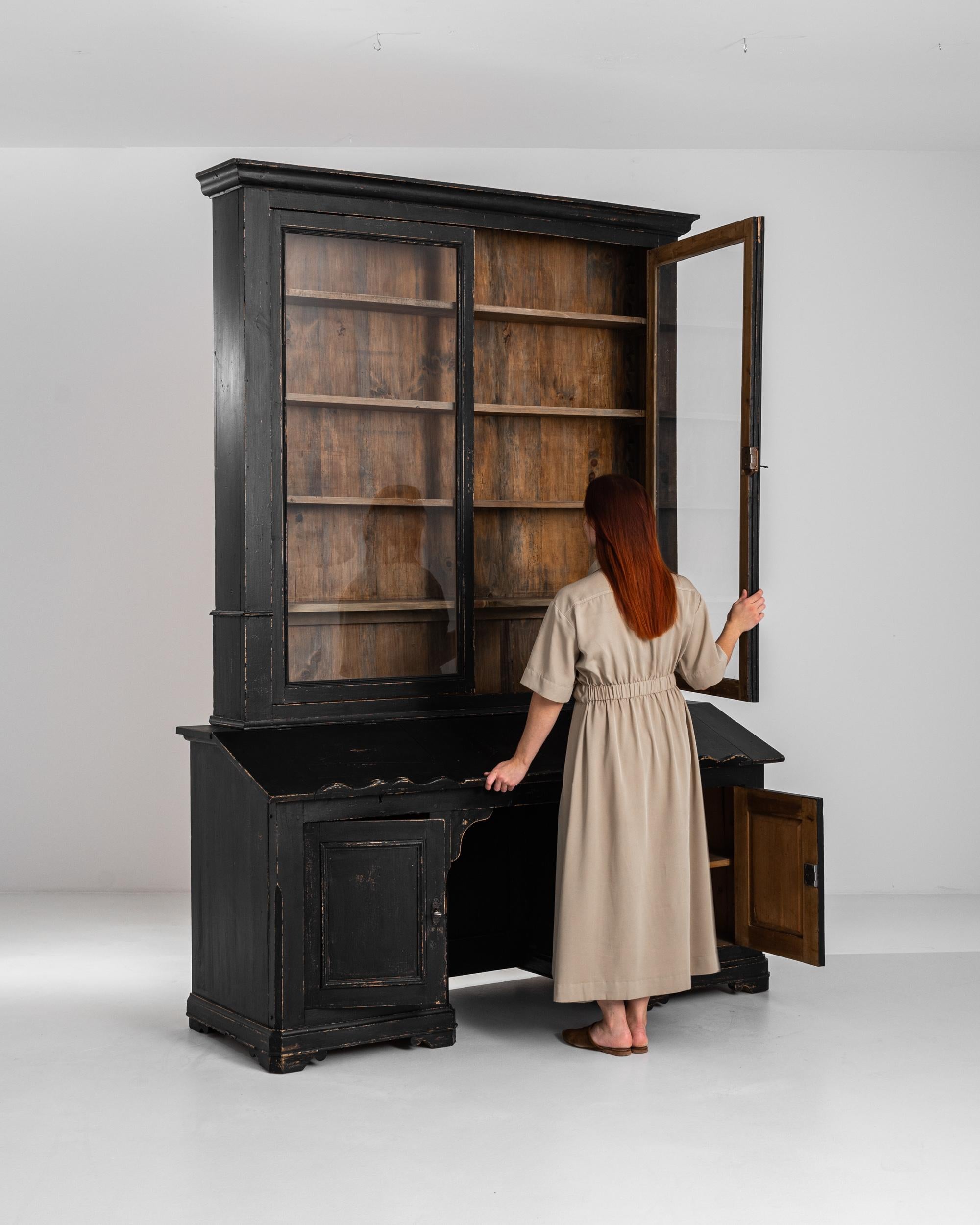 19th Century, French, Wooden Secretaire Vitrine For Sale 3
