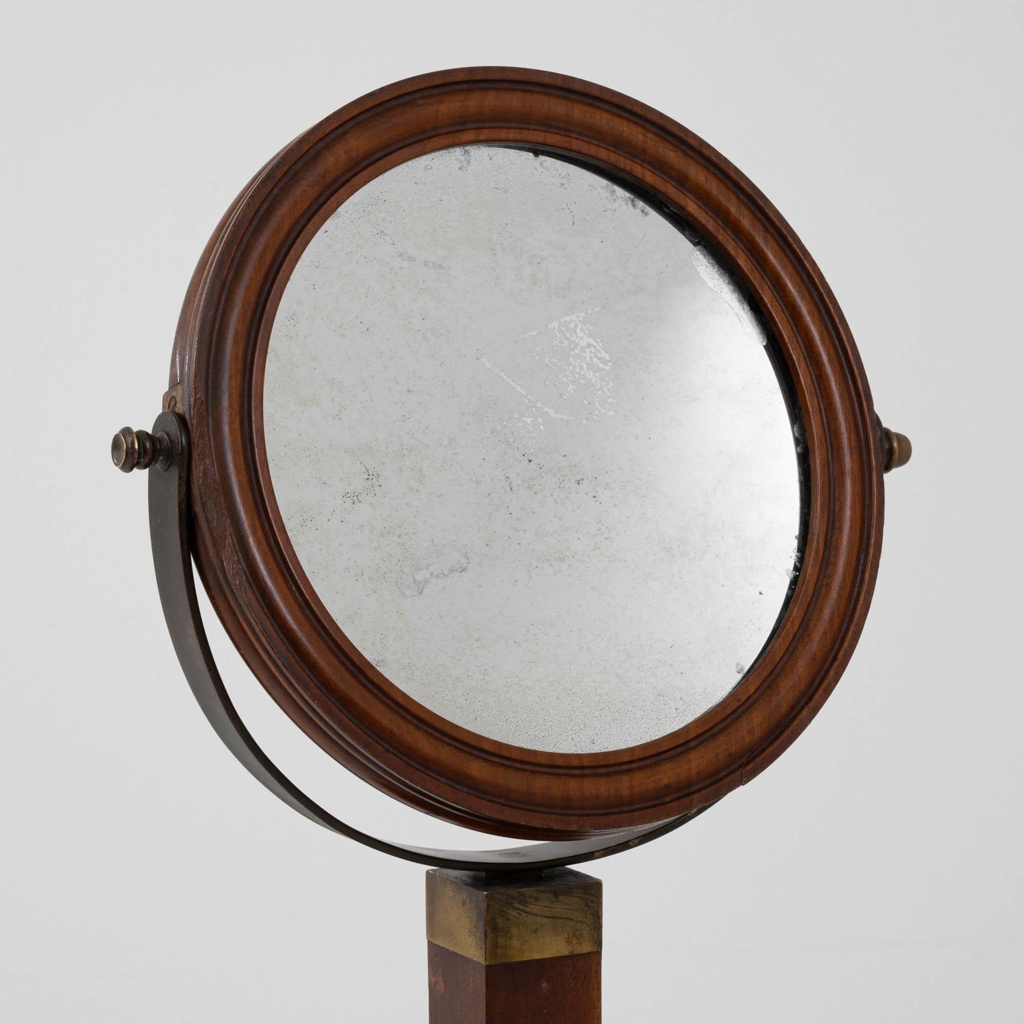 19th Century French Wooden Shaving Mirror For Sale 3