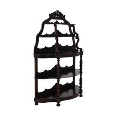 Etagère en bois française du 19ème siècle avec patine d'origine