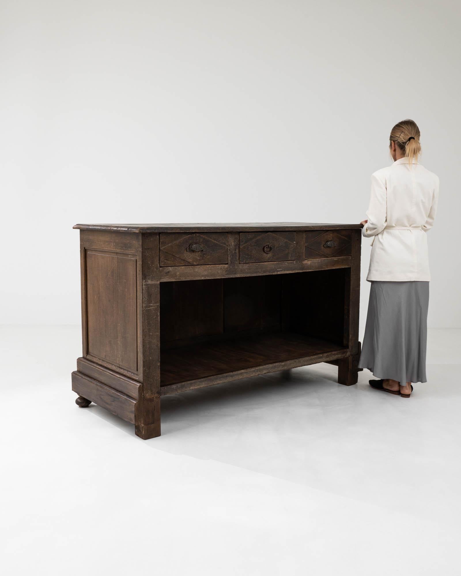 19th Century French Wooden Shop Counter 3