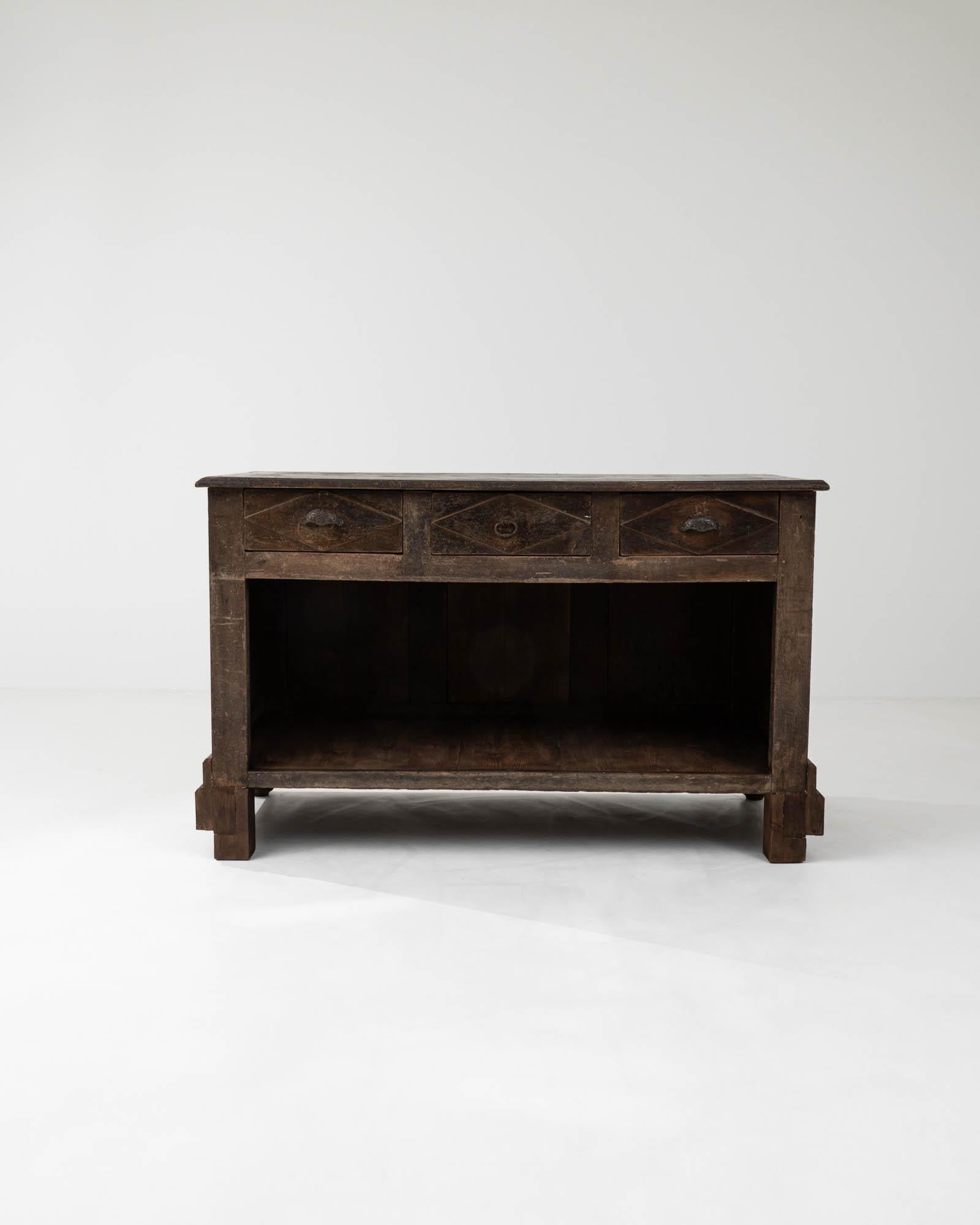Französischer Holz-Einkaufstisch aus dem 19. Jahrhundert im Angebot 4