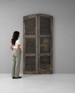 19th Century French Wooden Shutters with Patinated Finish, Antique