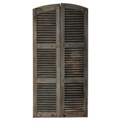 19th Century French Wooden Shutters with Patinated Finish, Antique