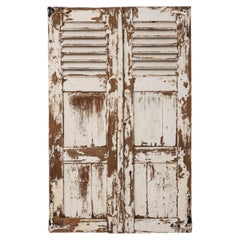 19th Century French Wooden Shutters with Patinated Finish, Antique