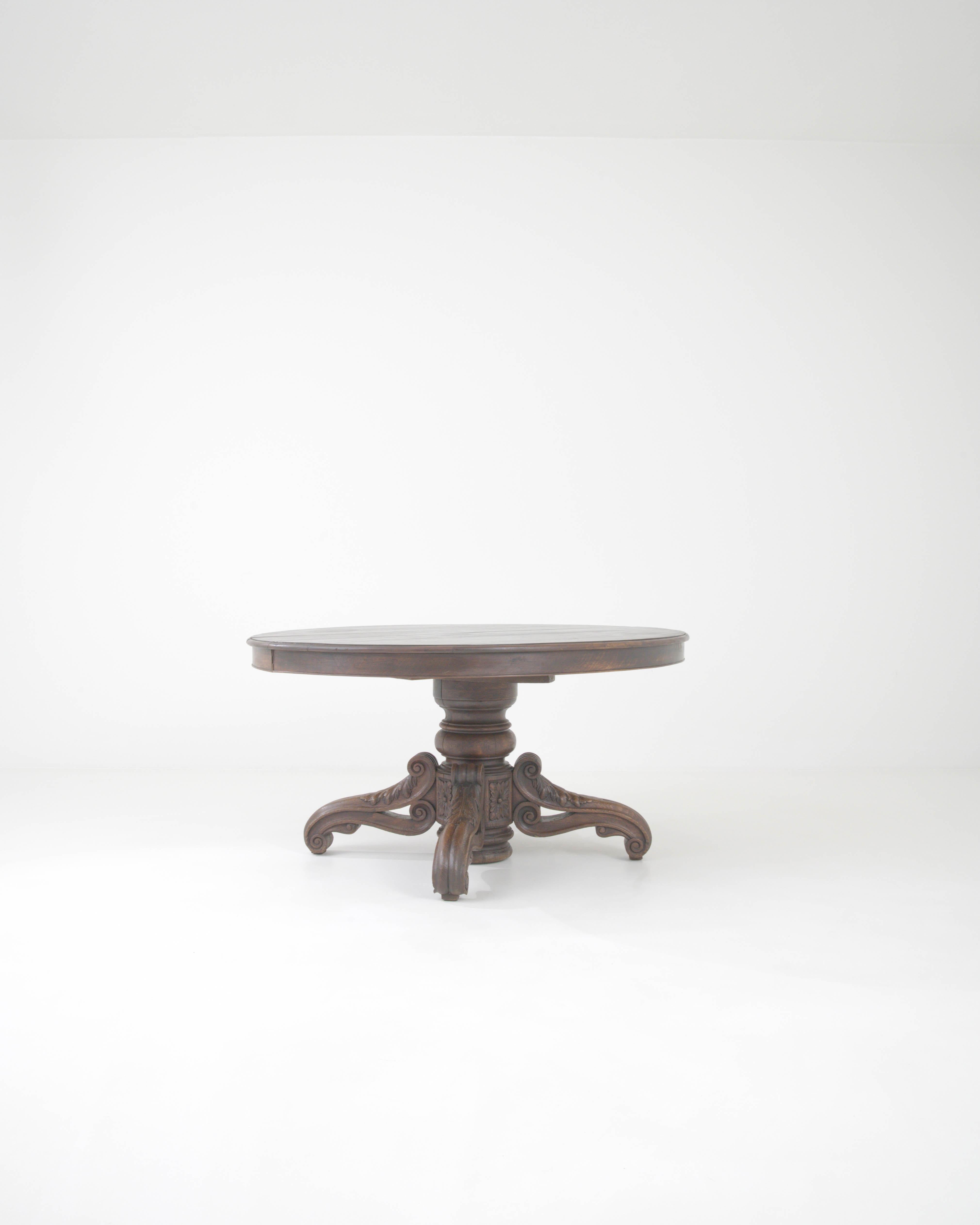 Hand-Carved 19th Century French Wooden Side Table For Sale
