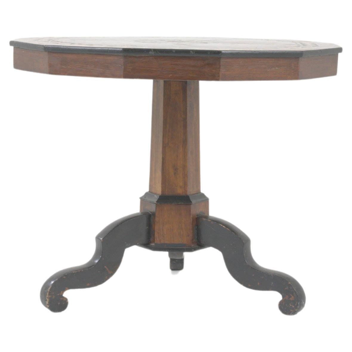19th Century French Wooden Side Table with Original Patina For Sale