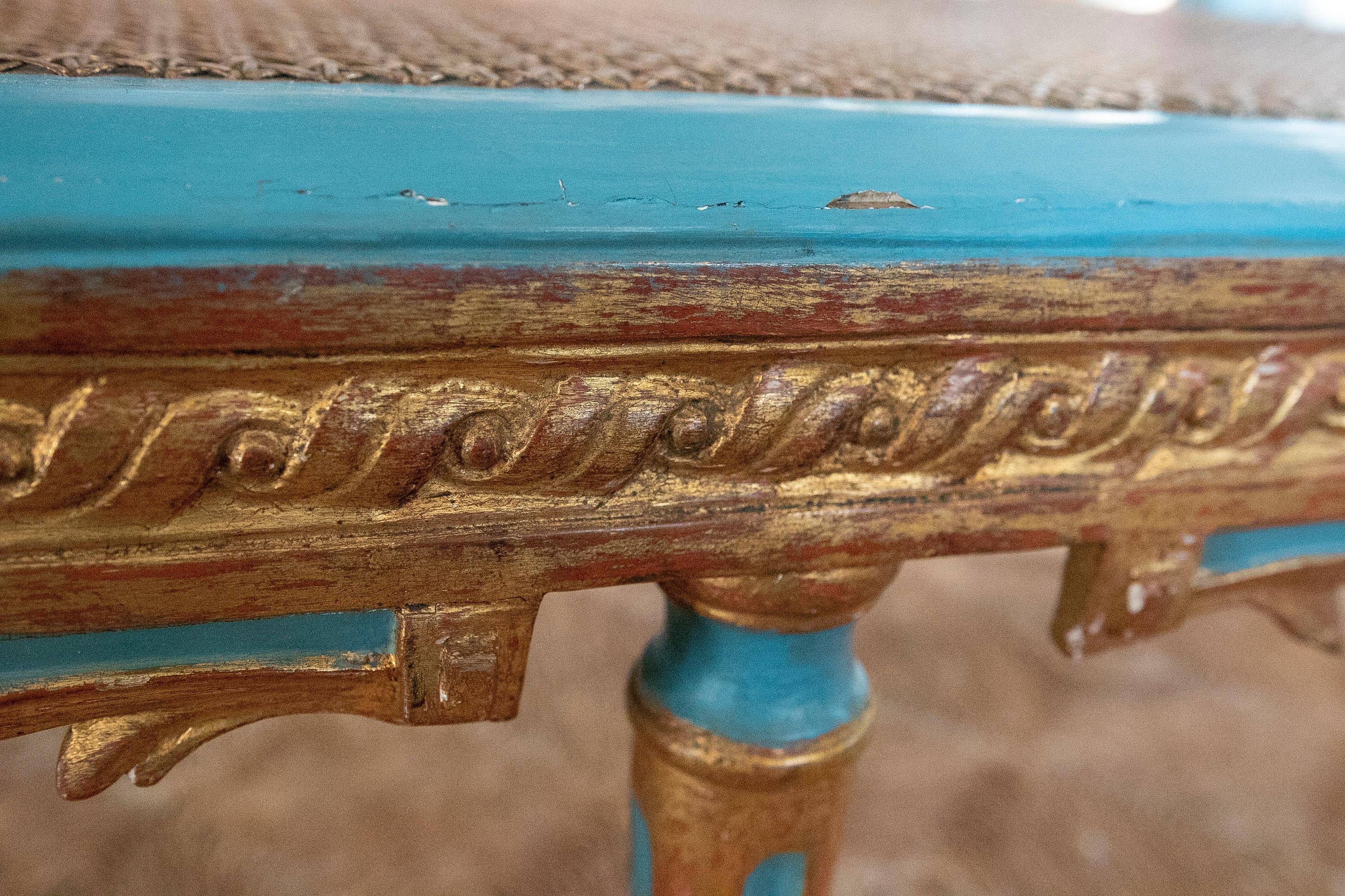 19th Century French Wooden Sofa with Wickerwork Back and Seat For Sale 17