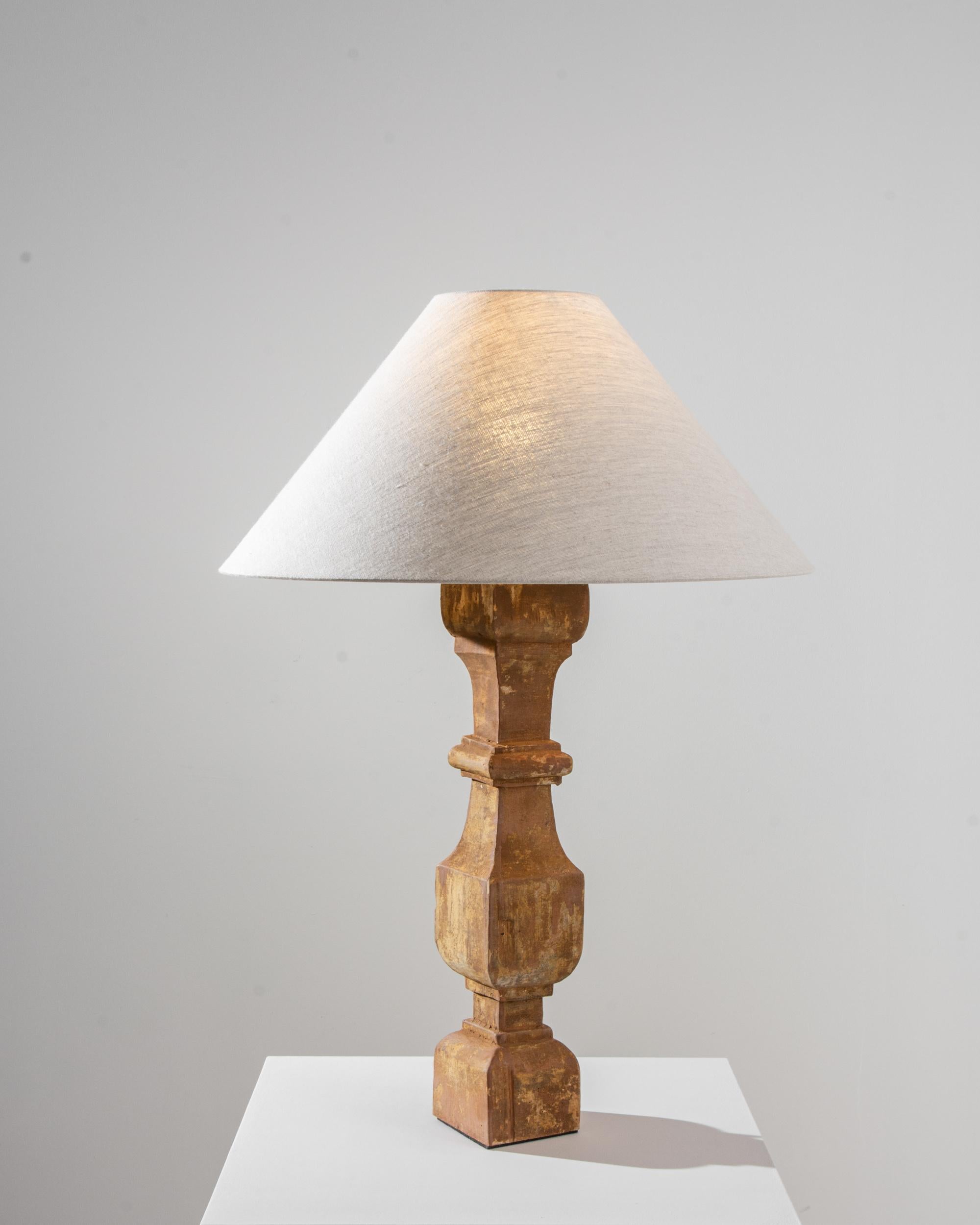 19th Century French Wooden Table Lamp In Good Condition In High Point, NC