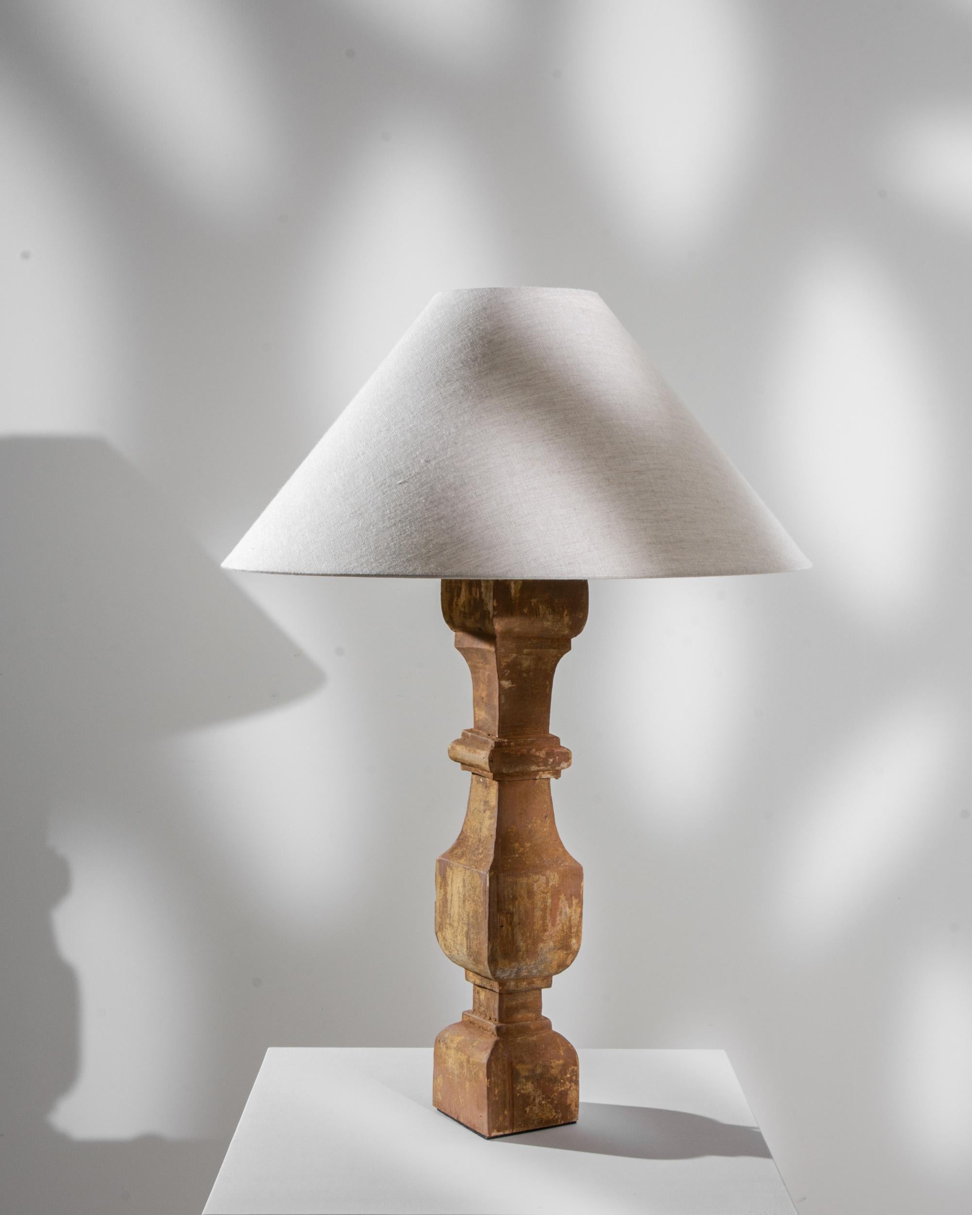 19th Century French Wooden Table Lamp 3