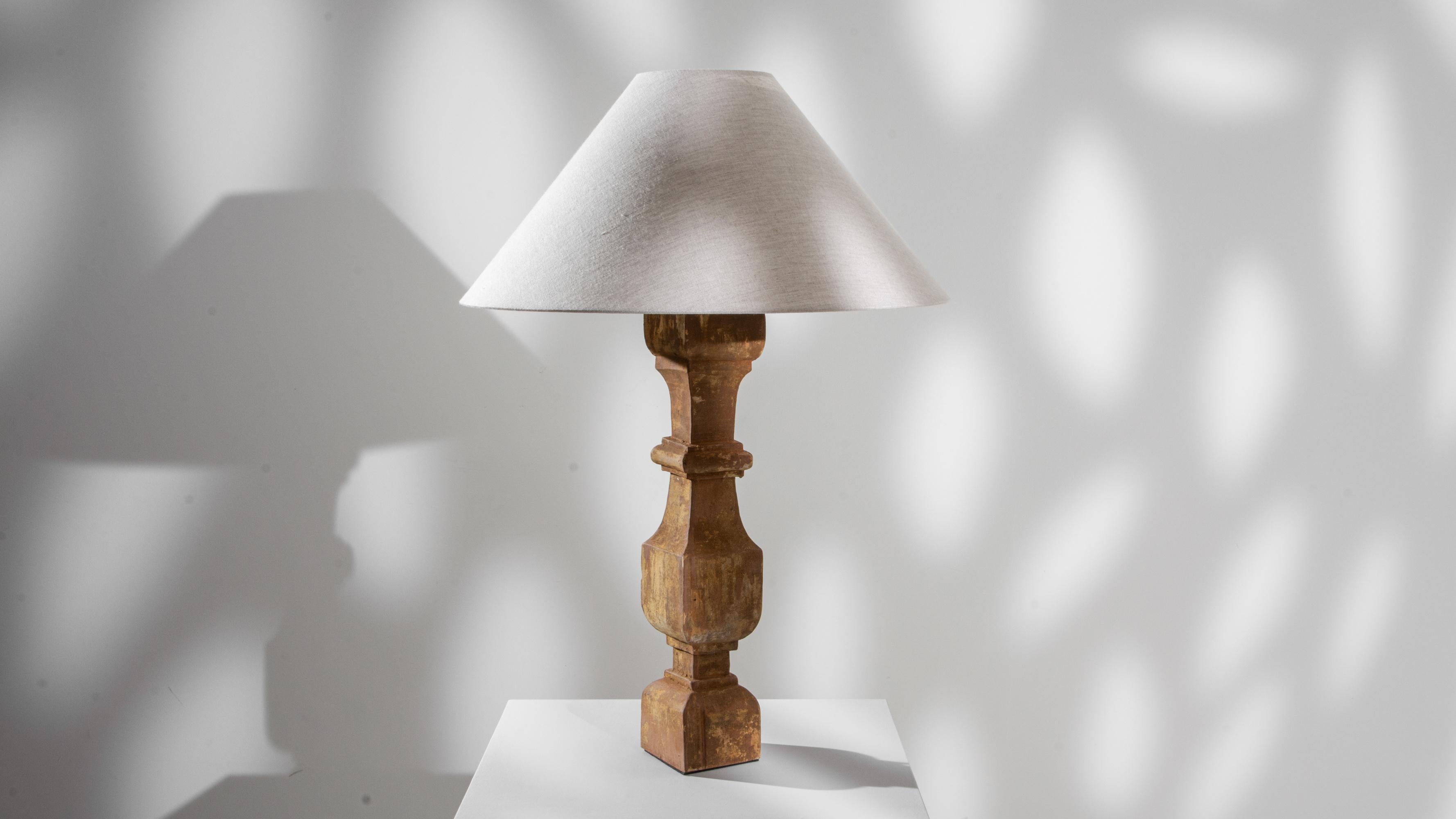 19th Century French Wooden Table Lamp 4